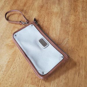 NINE WEST cream and tan clutch/wristlet
